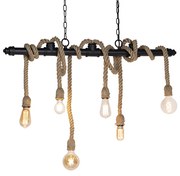 Industriële hanglamp zwart 6-lichts - Plural