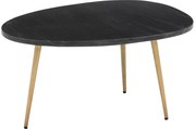 Goossens Salontafel Enzo ovaal, marmer zwart, elegant chic, 70 x 35 x 50 cm