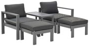 Garden Impressions Riga balkon loungeset 5-delig - grijs