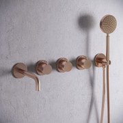 Saniclear Plus Curved inbouw badkraan met 20cm uitloop geborsteld koper