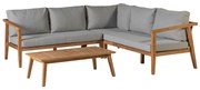 Exotan Hoek Loungeset - Lucca - Teak - Lichtgrijs - Exotan