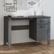 vidaXL Bureau 113x50x75 cm massief grenenhout donkergrijs