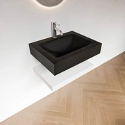 Zaro Alan badmeubel 60cm met planchet talc en vrijhangende wastafel cloud midden 1 kraangat urban