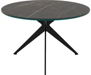 Goossens Excellent Salontafel Cipressen rond, keramiek zwart, modern design, 60 x 36 x 60 cm