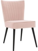Goossens Eetkamerstoel Rob roze velvet stof leuning, urban industrieel