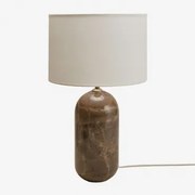 Tafellamp Van Natuurlijk Steen Yalvira Bruin Marmer Emperador & Wit Ø30 Cm - ↑20 Cm Glendas - Sklum