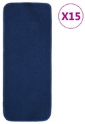 vidaXL Trapmatten 15 st anti-slip rechthoekig 60x25 cm marineblauw