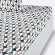 Hoeslaken in perkal, Elisa Bleue