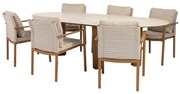 Estate Safina dining tuinset 240x105xH75 cm 7 delig keramiek amber 4 Seasons Outdoor