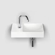 Clou Vale keramische fontein 38cm met kraangat links wit mat