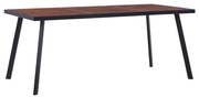 vidaXL Eettafel 180x90x75 cm MDF donkerhoutkleurig en zwart