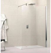 Novellini Lunes inloopdouche H 88 90x195cm met muursteun 100cm mat chroom profiel en helder glas LUNESH901B lunesh90-1b