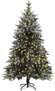 vidaXL Kunstkerstboom met LED's en sneeuw 150 cm PVC en PE