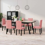 vidaXL Eetkamerstoelen 6 st fluweel roze