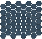 The Mosaic Factory Valencia hexagon glasmozaïek tegels 28x33 blauw mat