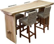 Boomstam / Rita bar tuinset 220x70x110 cm 5-delig naturel