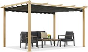 Barbados terraspergola 3x4 m Garden Point hout-antraciet