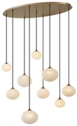 Art Deco hanglamp goud met opaal glas 9-lichts - Yani