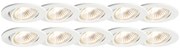 Set van 10 inbouwspots wit kantelbaar - Cisco Design, Modern GU10 rond Binnenverlichting Lamp