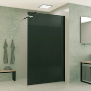 Mueller Slimline inloopdouche 100cm rookglas anti-kalk inclusief mat zwart profiel & stang