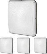 VEVOR 4-pack LED-luifelverlichting, 150W 16500lm 5000K daglicht, commerciële en industriële luifelverlichting voor buiten, 12,4x12,4 inch opbouwplafondverlichting voor tankstation, magazijn, garage, straat, winkel, IP65