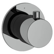 Hotbath Cobber Afbouwdeel Thermostaat met 1 stopkraan Zwart Chroom CB010