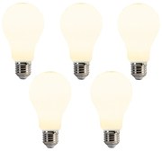 Set van 5 E27 LED lamp A67 opaal 8W 900 lm 2700K