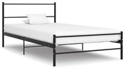 vidaXL Bedframe metaal zwart 90x200 cm