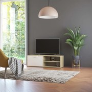 vidaXL Tv-meubel 120x34x37 cm bewerkt hout wit en sonoma eikenkleurig