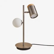 Draaibare Tafellamp Met 2 Lichtpunten Van Ijzer Amaranto Grijs – Chroom - Sklum