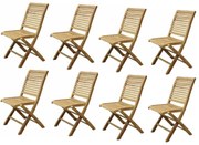 Arona dining tuinstoel inklapbaar teak set van 8