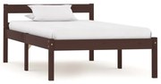 vidaXL Bedframe massief grenenhout donkerbruin 100x200 cm