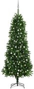 vidaXL Kunstkerstboom met LED's en kerstballen 240 cm groen