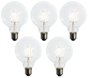 Set van 5 E27 3-staps dimbaar LED lamp G95 4W 450 lm 2700K