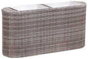 vidaXL Plantenbak verhoogd 80x25x40 cm poly rattan grijs