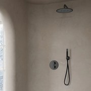 Saniclear Iron Pro inbouwregendouche 20cm rond met wandarm gunmetal