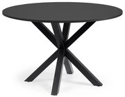 Kave Home Full Argo Ronde Eettafel Modern Zwart - 120 X 120cm.