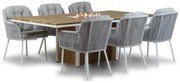 Tuinset 6 personen 220 cm Aluminium/Teak/Rope /Aluminium/teak Wit Santika Furniture Santika