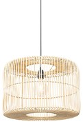 Oosterse hanglamp zwart met rotan kap - Maud