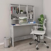 vidaXL Bureau met schappen 110x45x157 cm bewerkt hout betongrijs