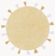 Rond kindervloerkleed Malu met kwastjes, handgetuft