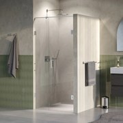 Brauer Void profielloze nisdeur 90cm met draaideur 60cm aan muur RVS geborsteld PVD