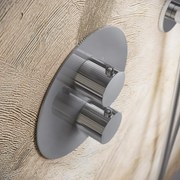 Saniclear Talpa Stripes rond inbouw thermostaat met inbouwdeel chroom