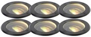 Set van 6 smart buiten grondspots zwart verstelbaar IP65 incl. Wifi GU10 - Delux Modern GU10 IP65 Buitenverlichting