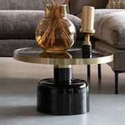 Zuiver Glam Emaille Salontafel Zwart Met Goud - 60 X 60cm.