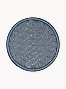 Ronde outdoor dubbelzijdig vloerkleed Reddy met ruitjesmotief