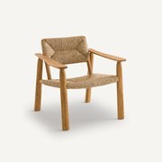 Fauteuil in eik en stro, Abondance design E.Gallina