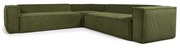 Kave Home Blok Ribstof Hoekbank Groen 320 X 320 Cm