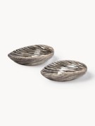 Handbeschilderde zout- & peperstrooier Mussel van dolomiet, 2-delig