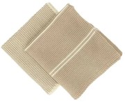 Vaatdoekjes, gebreid katoen, zand, 2 stuks, 25 x 25 cm